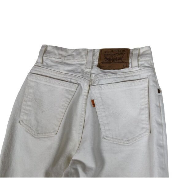 Vintage Levi’s Orange Tab 912 Slim Taper Jeans 3 Short CreamWhite USA High Rise - Picture 5 of 13